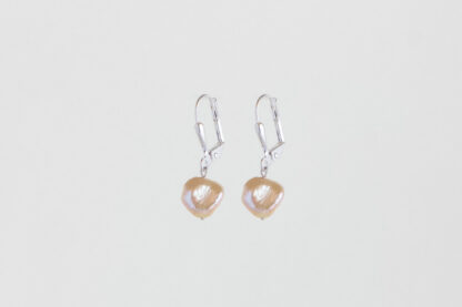 Fairtrade Raw pearl earrings made in sustainable recycled sterling silver