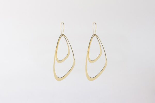 Gold sustainable ethical conscious bridal dancing waves earrings