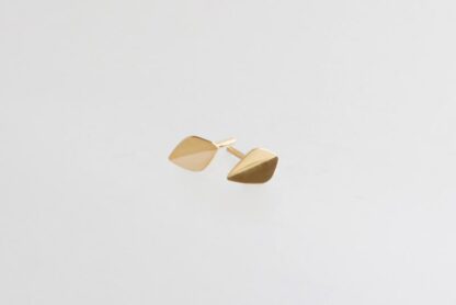 Gold sustainable ethical conscious bridal mini leaf stud earrings