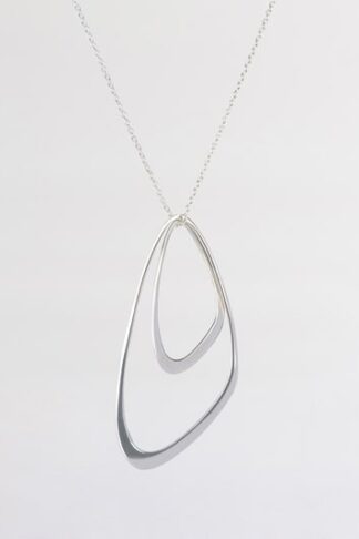 Silver sustainable ethical conscious bridal dancing waves necklace