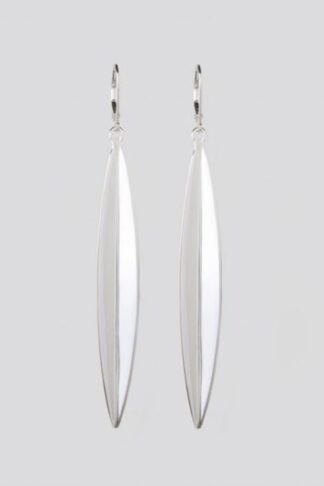 Silver sustainable ethical conscious bridal eucalyptus leaf earrings