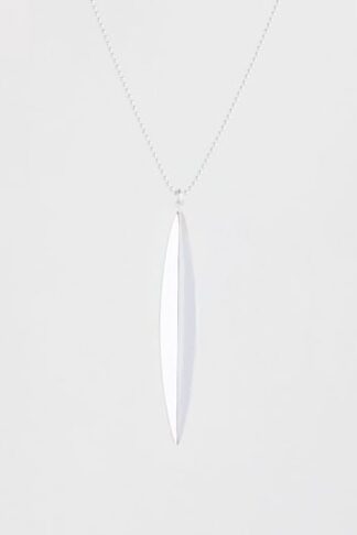 Silver sustainable ethical conscious bridal eucalyptus leaf necklace