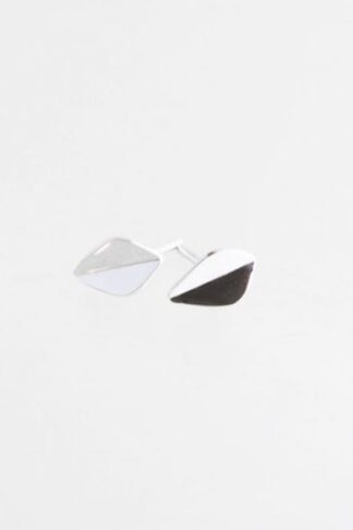 Silver sustainable ethical conscious bridal mini leaf stud earrings