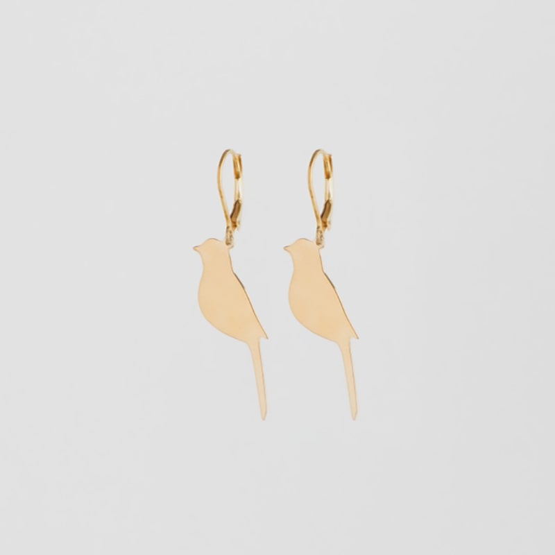Gold sustainable ethical conscious bridal Gracious bird earrings Gold sustainable ethical conscious bridal Gracious bird earrings