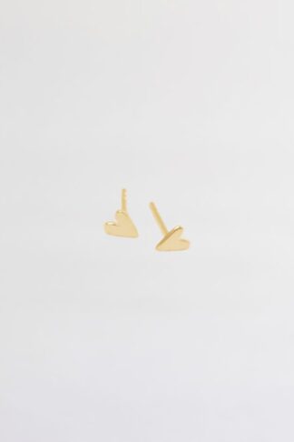 Tiny heart earrings with sustainable 14K gold plating