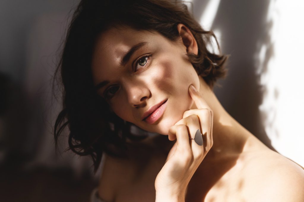 larger sizes sustainable ethical bridal silver ring on model