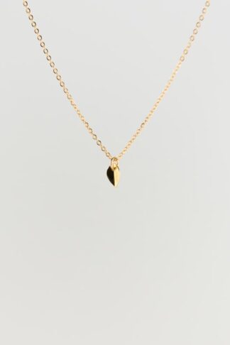 gold sustainable ethical conscious bridal mini leaf necklace