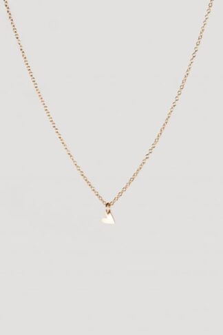 Gold sustainable ethical conscious bridal tiny heart necklace