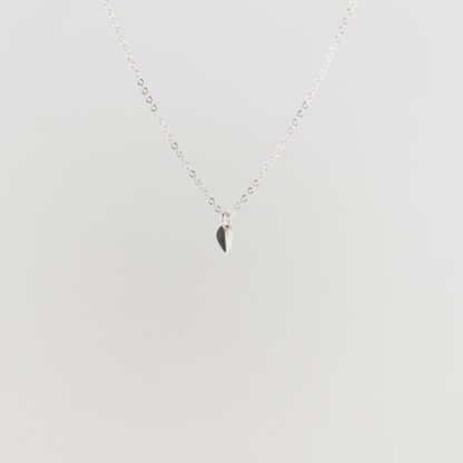 silver sustainable ethical conscious bridal mini leaf necklace