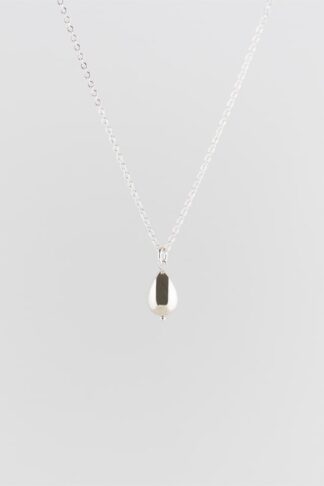 silver sustainable ethical conscious bridal raindrop necklace
