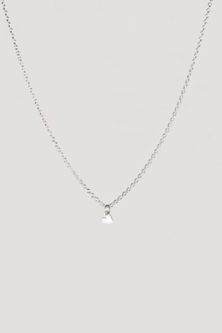 Recycled silver sustainable ethical conscious bridal tiny heart necklace