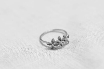 Floral mist ring recycle sterling silver