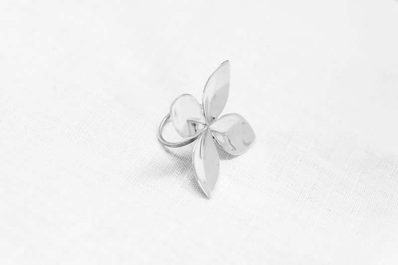 Grand floret ring recycled sterling silver