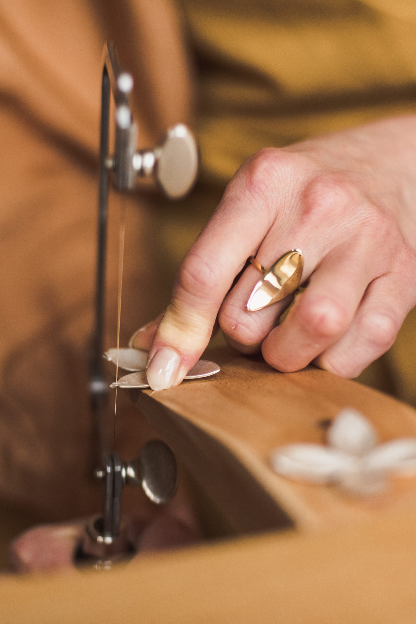 Working in our sustainable jewellery design studio